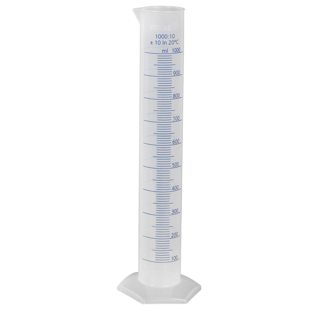 Messzylinder Sechskantfuss, Polypropylen, h.F., 1000ml