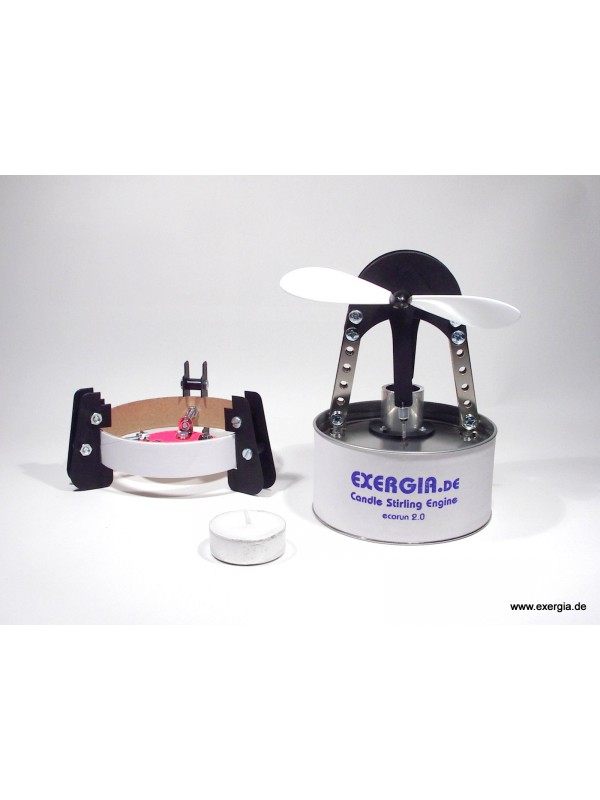 EXERGIA Stirling-Motor Ecorun2.0, Betrieb mit Kerze