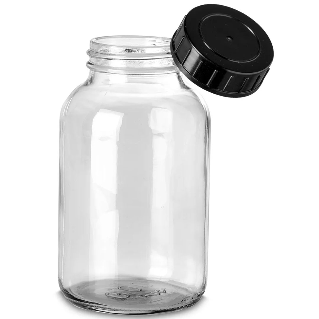 Pulvis Glas,1000ml, weiss, mit Deckel GL68