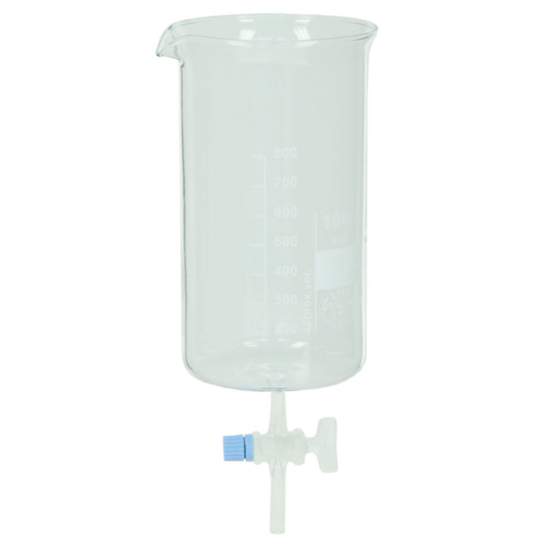 Ausflussgefäss mit Hahn, 1000ml Ausflussgefäss mit Hahn, 1000ml