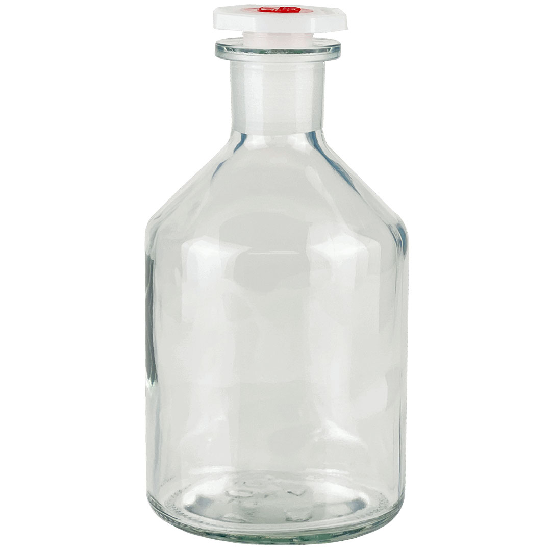 Enghals, Steilbrust, 100ml, weiss, NS14/23,  KS-Stopfen