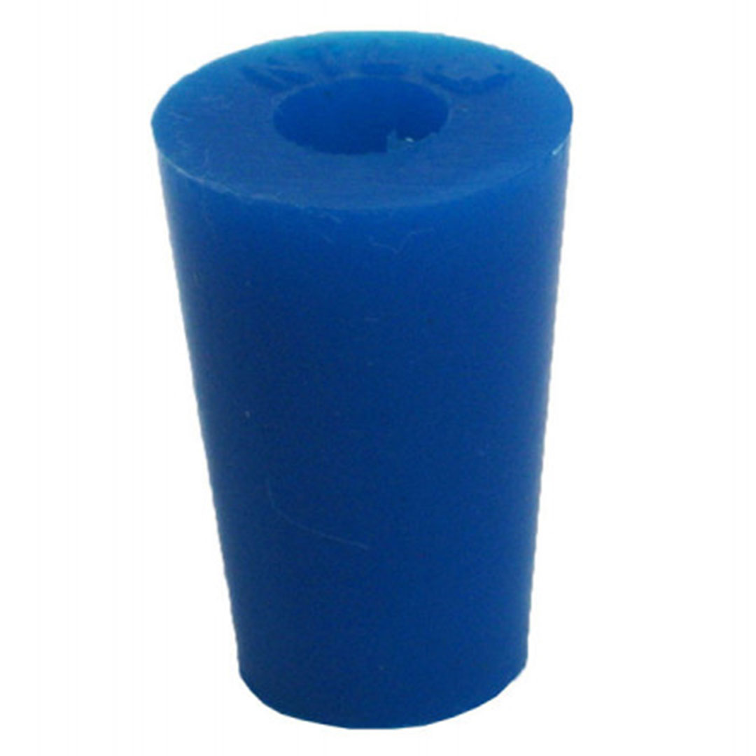 Stopfen Silikon, 12/18mm, H=27mm, mit 1 Loch D=7.5mm