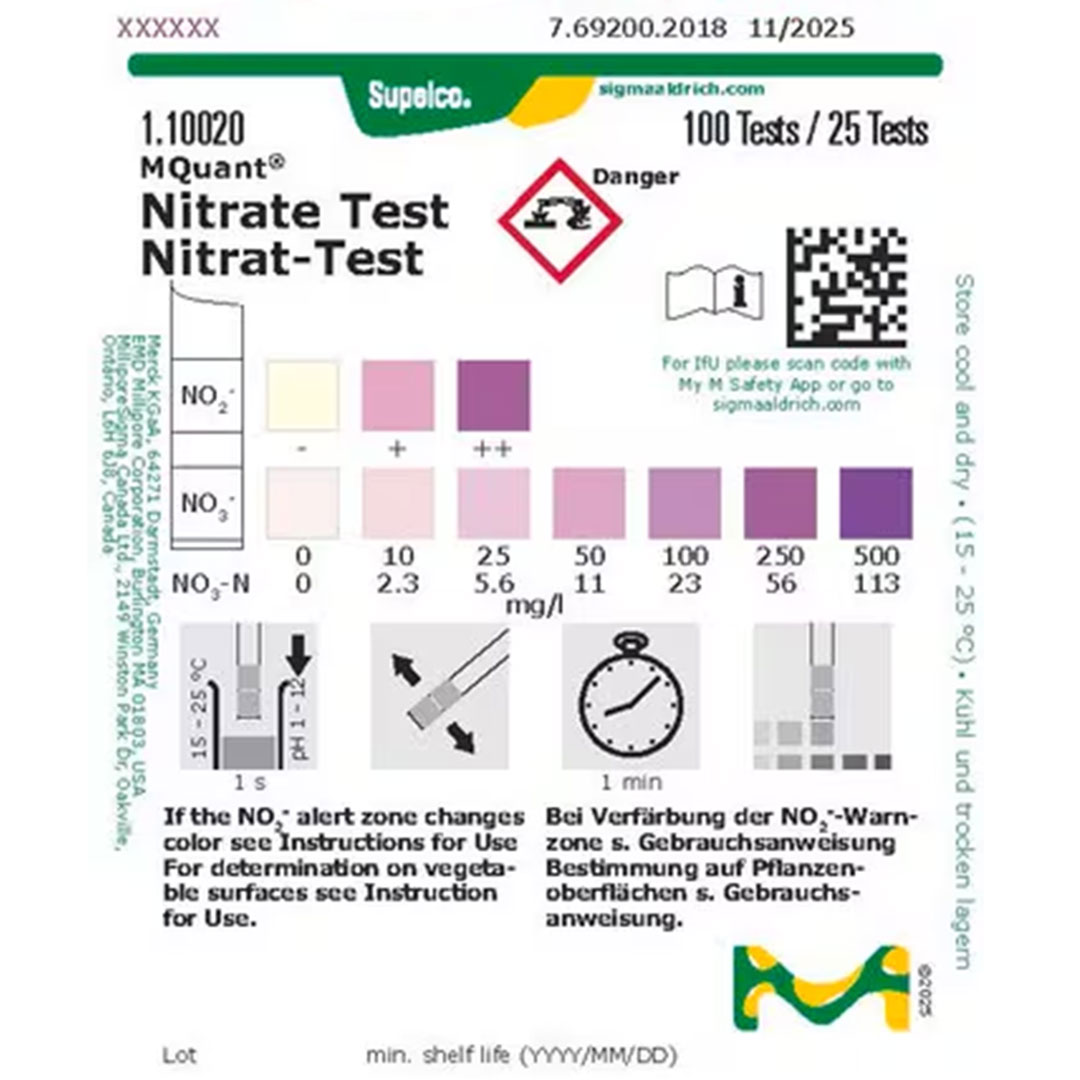 Nitrat Test, MQuant, 25Streifen