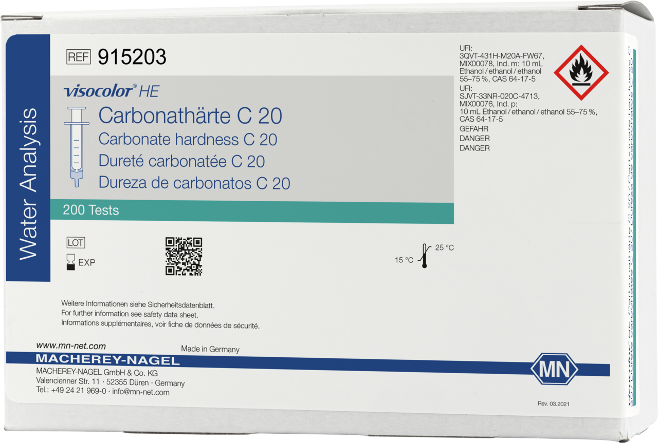 Carbonathärte C20, Viscolor, titrimetrisch, 200 Test, Nachfüllung Carbonathärte C20, Viscolor, titrimetrisch, 200 Test, Nachfüllung