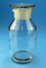 Weithalsflasche mit Glasstopfen, NS29/22, Klarglas, 100ml
