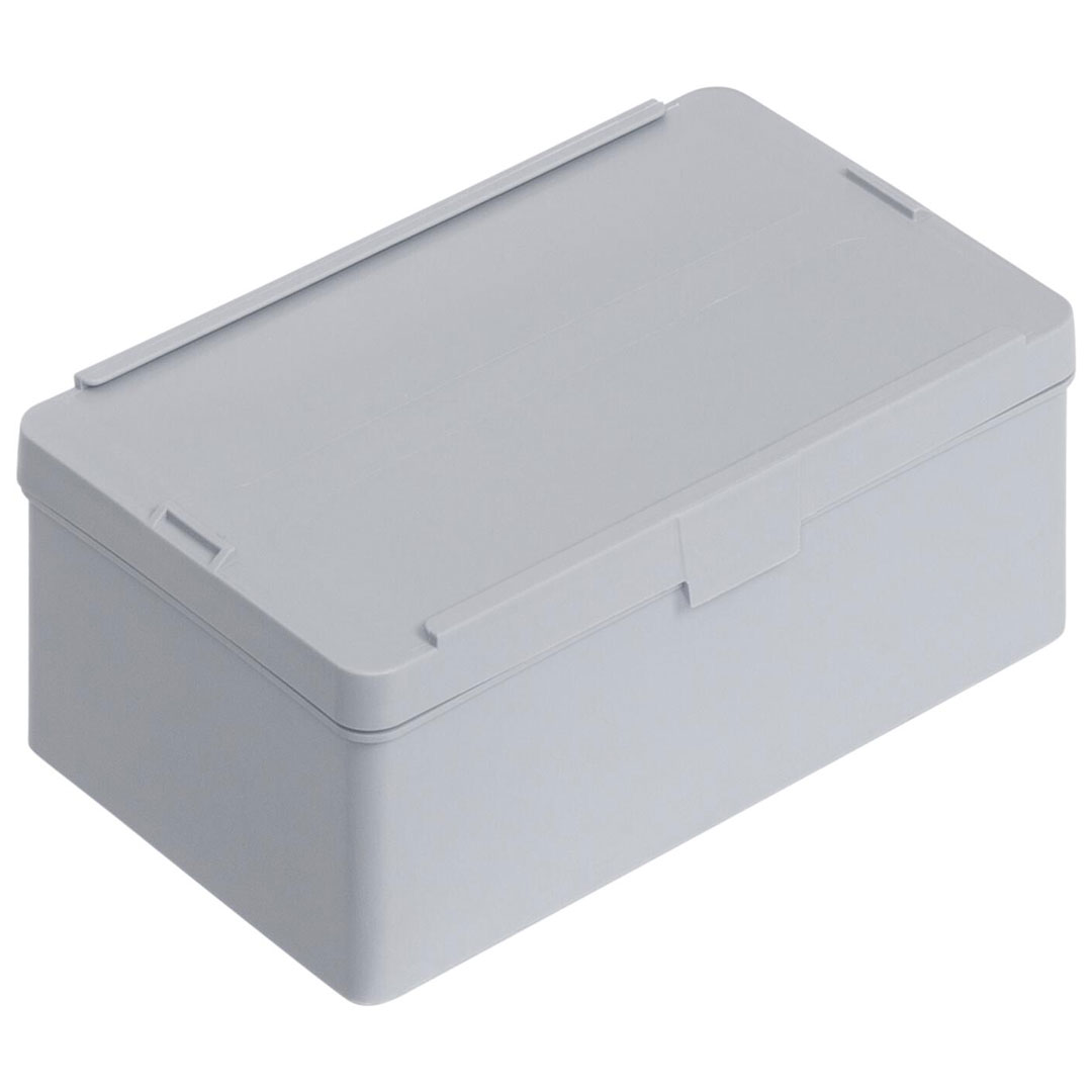 WEZ Behälter mit Scharnierdeckel FlipTopBox 13,6x8,7x5,5 cm grau