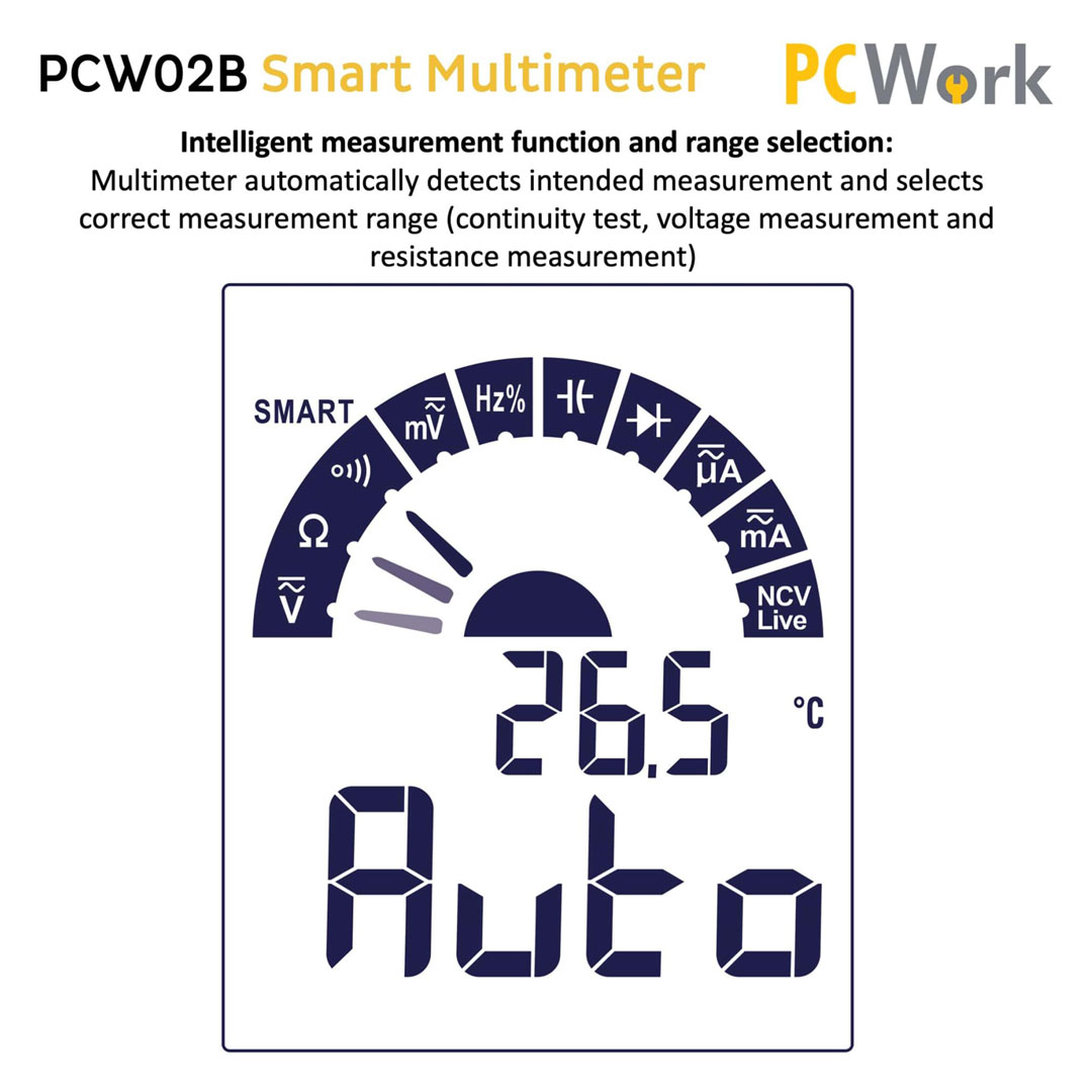 Multimeter digital, smart, True RMS, PCW02B