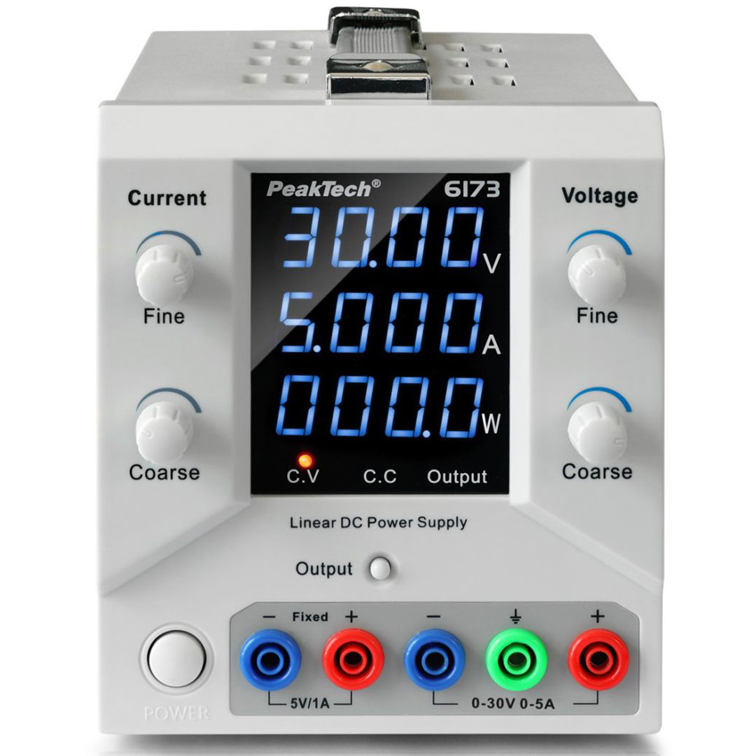 PeakTech® P 6173, Digital Labornetzgerät 0-30 V / 0-5 A DC & USB