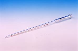 Messpipette mit eingeschliffenem Saugkolben 1ml : 0.01