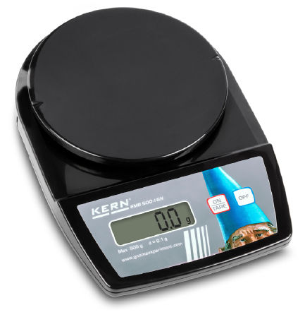 KERN Schulwaage 500g, 0,1g, black, KS-Wägepl. D=150mm KERN Schulwaage 500g, 0,1g, black, KS-Wägepl. D=150mm