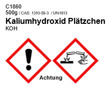 Kaliumhydroxid Aetzkali Plätzchen, 500g