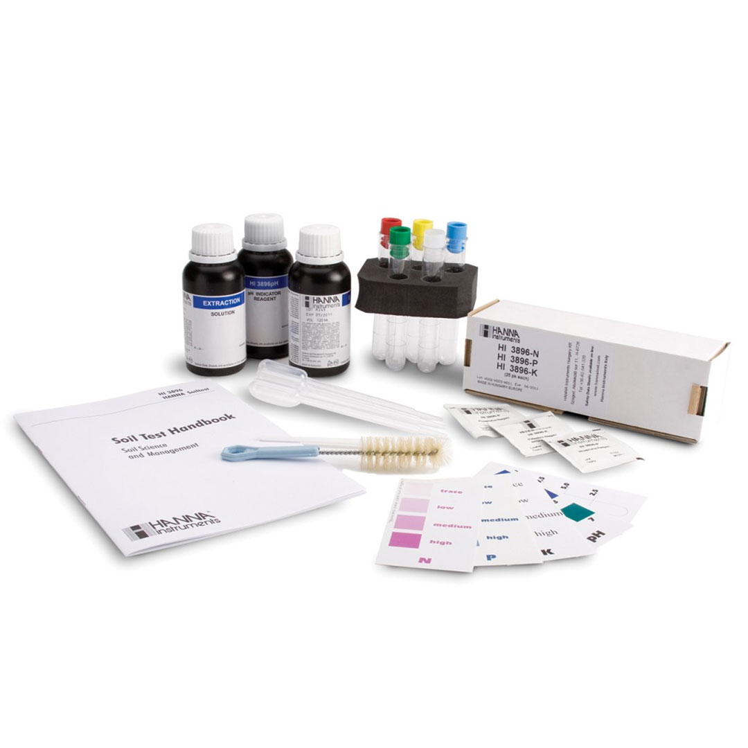 HANNA INSTRUMENTS Landwirtschafts-Testkit - Stickstoff, Phosphor, Kalium, pH HI3896, je 25 Tests