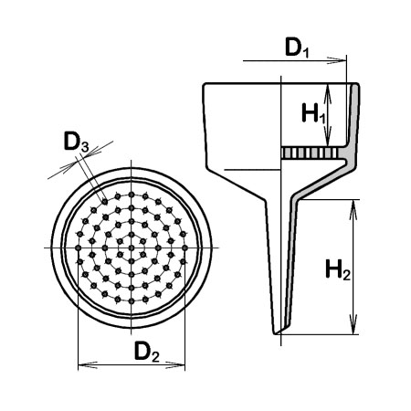 Büchner-Trichter D=74mm, Inh.120ml