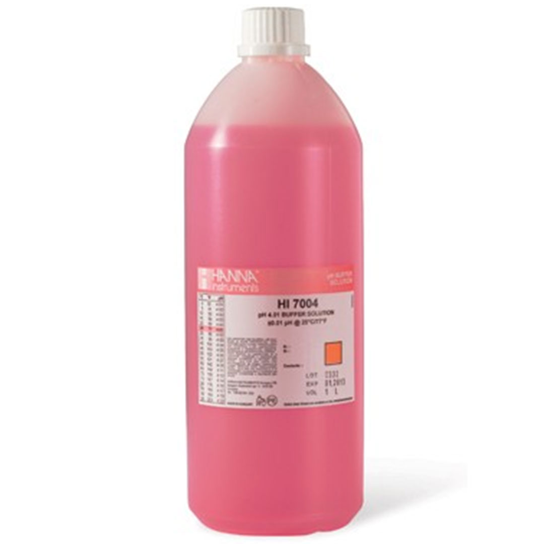 HANNA INSTRUMENTS Puffer- Kalibrierlösung HANNA rot pH 4, 1000ml