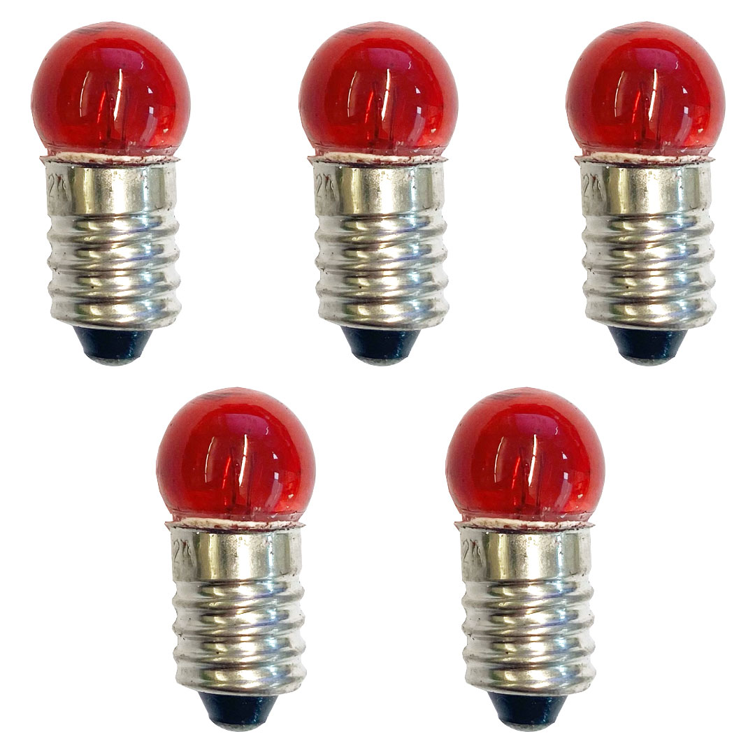 Glühlampen E10,rot, 3,8V/0,3A, 5Stk.