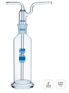 Gaswaschflasche 250ml mit Einsatz, Basic