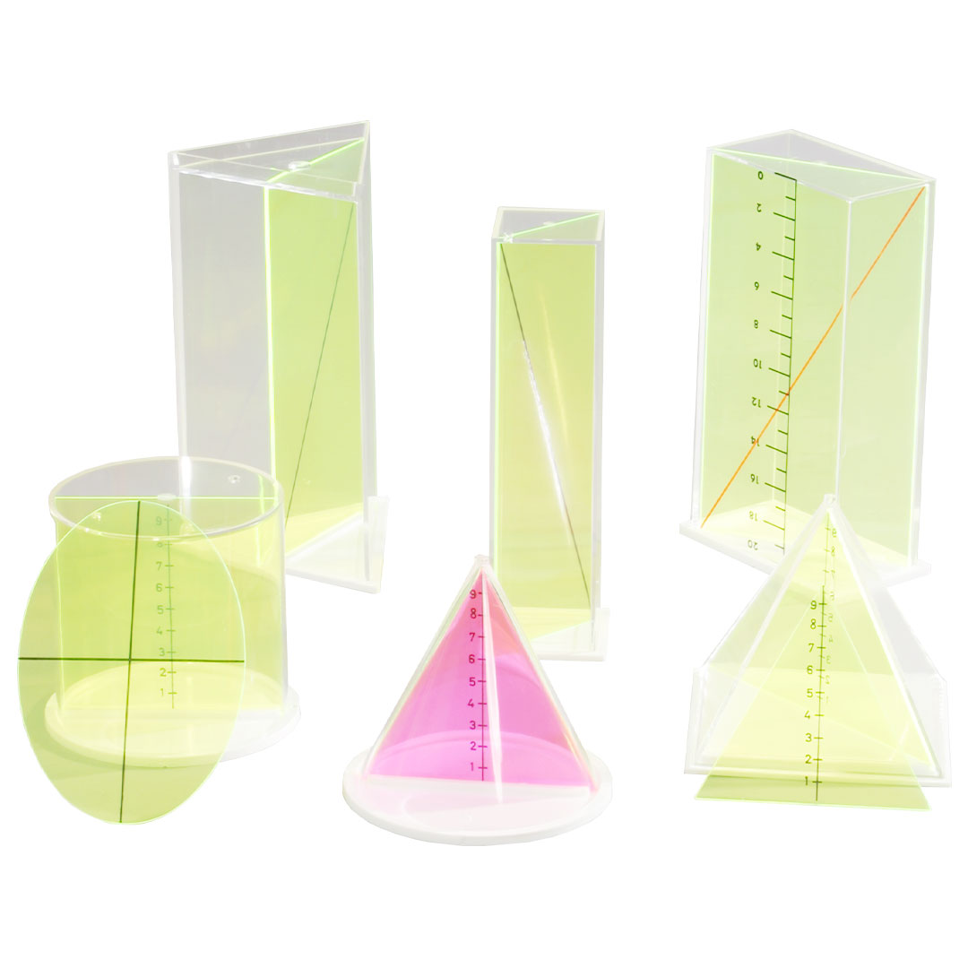 GÜNTER HERRMANN Geometrische Körper 6-teilig mit Schnitten