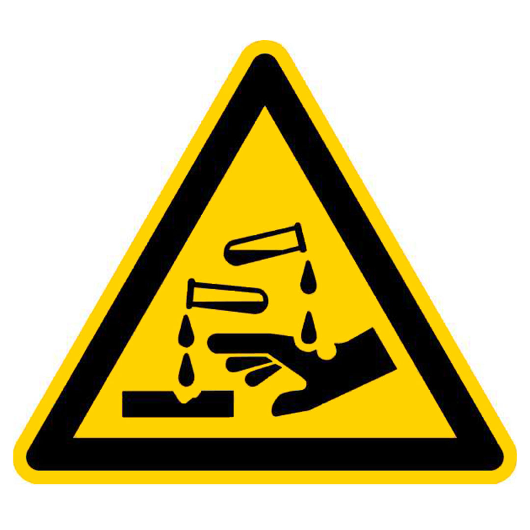 Warnschild, Aetzende Stoffe, Alu geprägt, 200 mm
