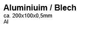 Aluminium Blech, 200x100x0,5mm