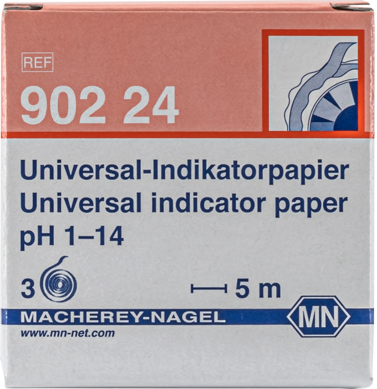 MACHEREY-NAGEL pH-Indikatorpapier 1-14, 3 Ersatzrollen, L=5m