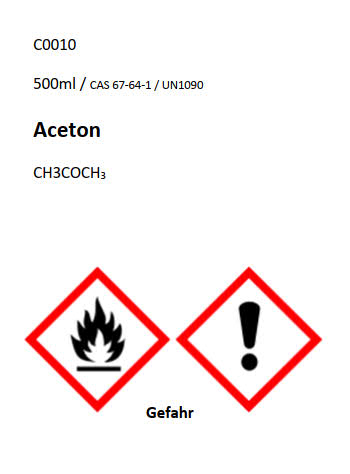 Aceton rein, 500ml Aceton rein, 500ml