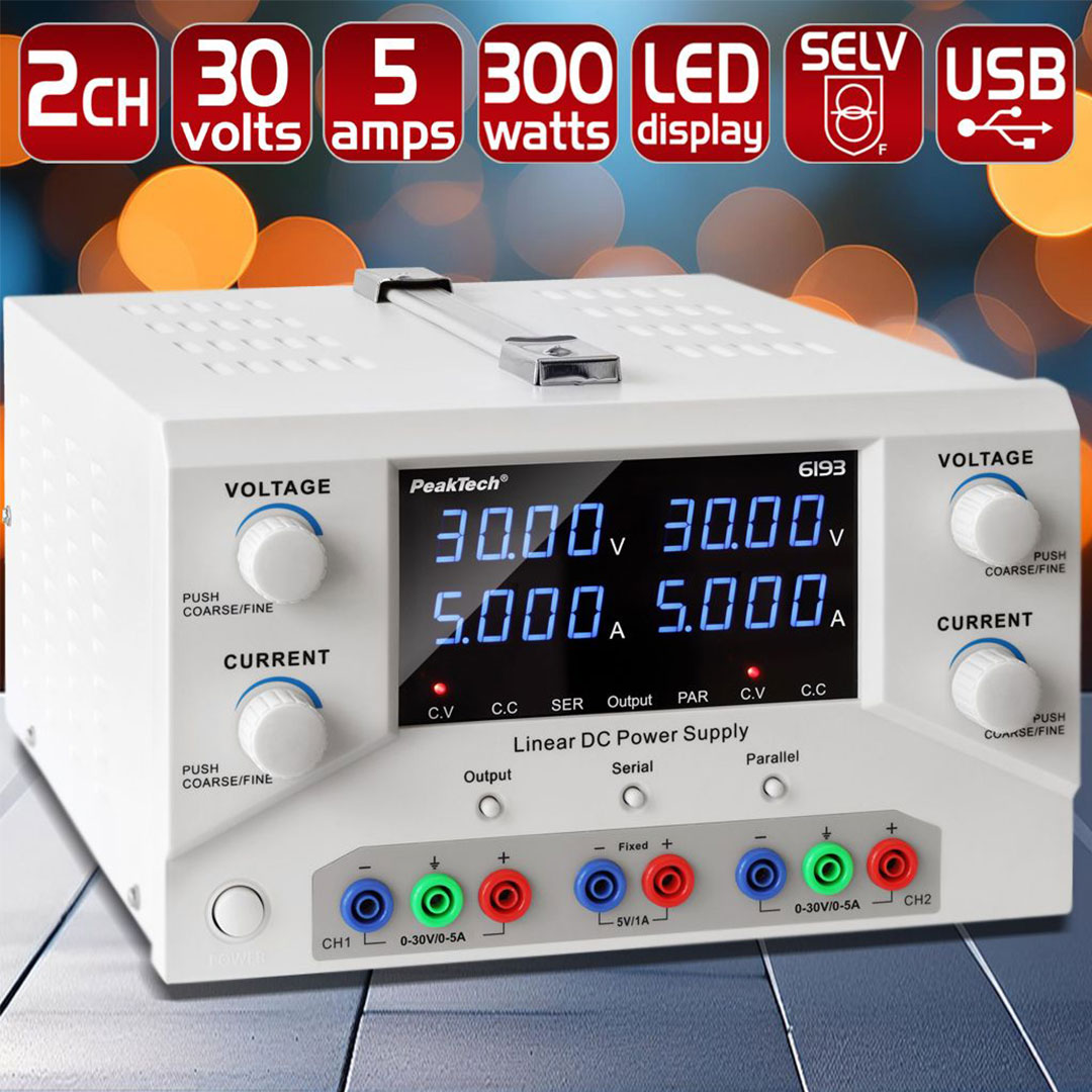 DC Linear Doppel-Labornetzgerät ~ 0-30V / 0-5A