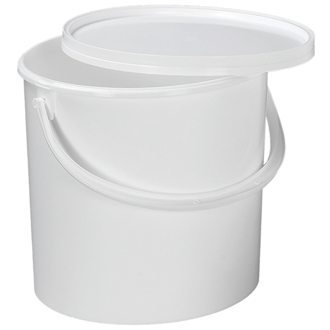 Eimer inkl. Deckel weiss, PP 5Liter, D=22cm, Höhe=19cm