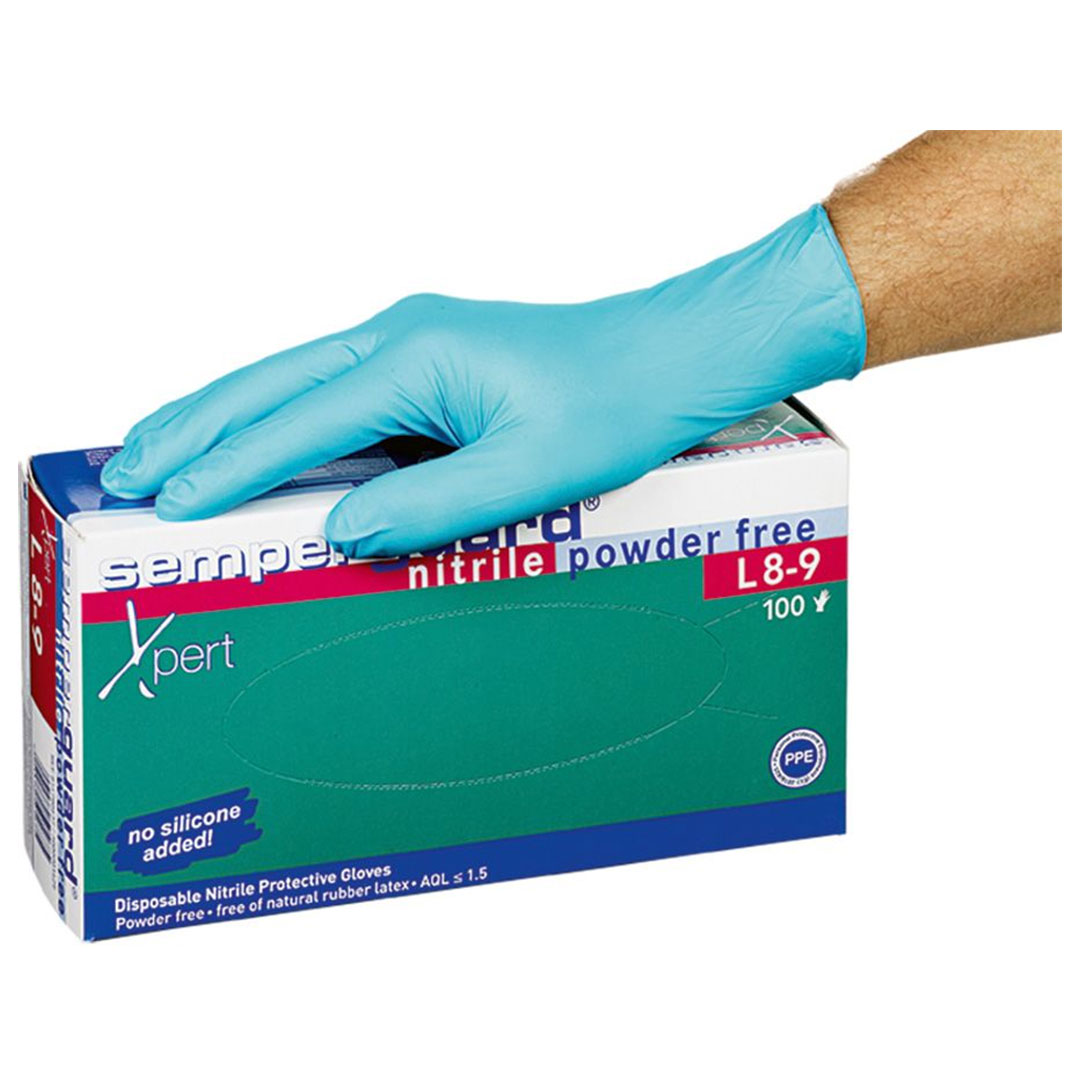 Einweghandschuhe Semperguard Nitril, L, 8-9, 100 Stk.