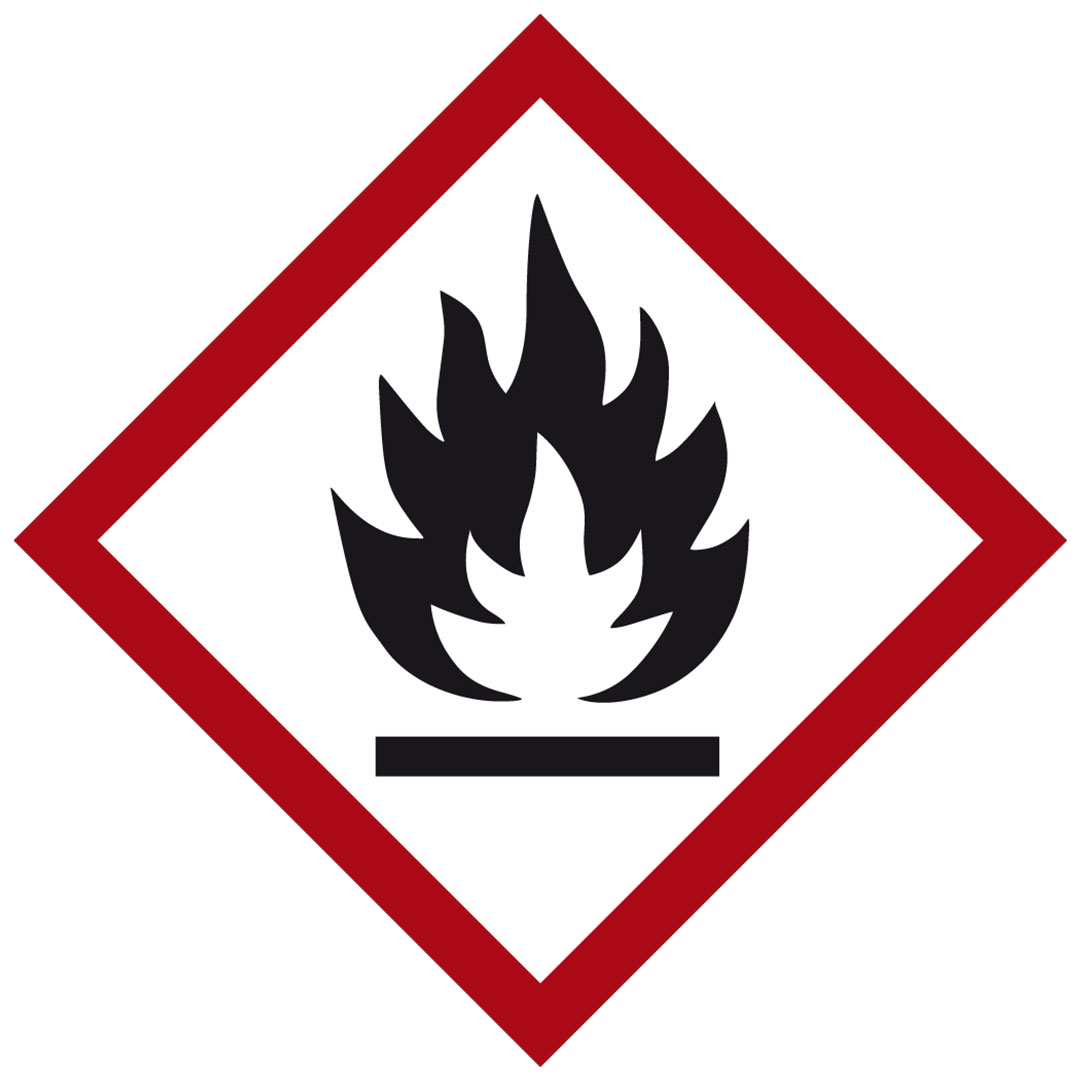 Gefahrensymbol GHS 02 Flamme 100x100mm Folie 4 Stk.