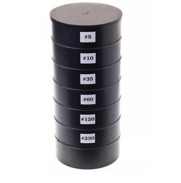 Bodensiebsatz II, Maschenweite: 3,35/1,7/0,43/0,25/0,125/0,071mm