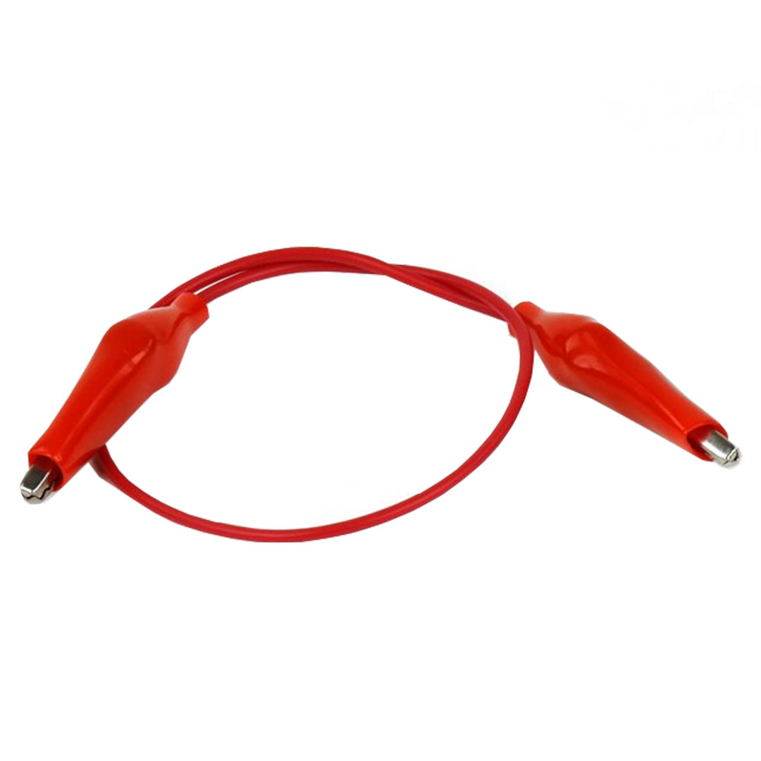 Kabel mit Krokoklemmen rot 22cm