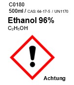 Ethanol 96% denaturiert, vergällt, 500ml Ethanol 96% denaturiert, vergällt, 500ml