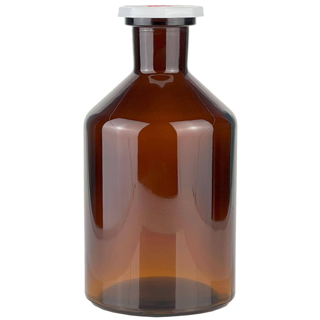 Enghals, Steilbrust, 100ml, braun, NS14/23, KS-Stopfen