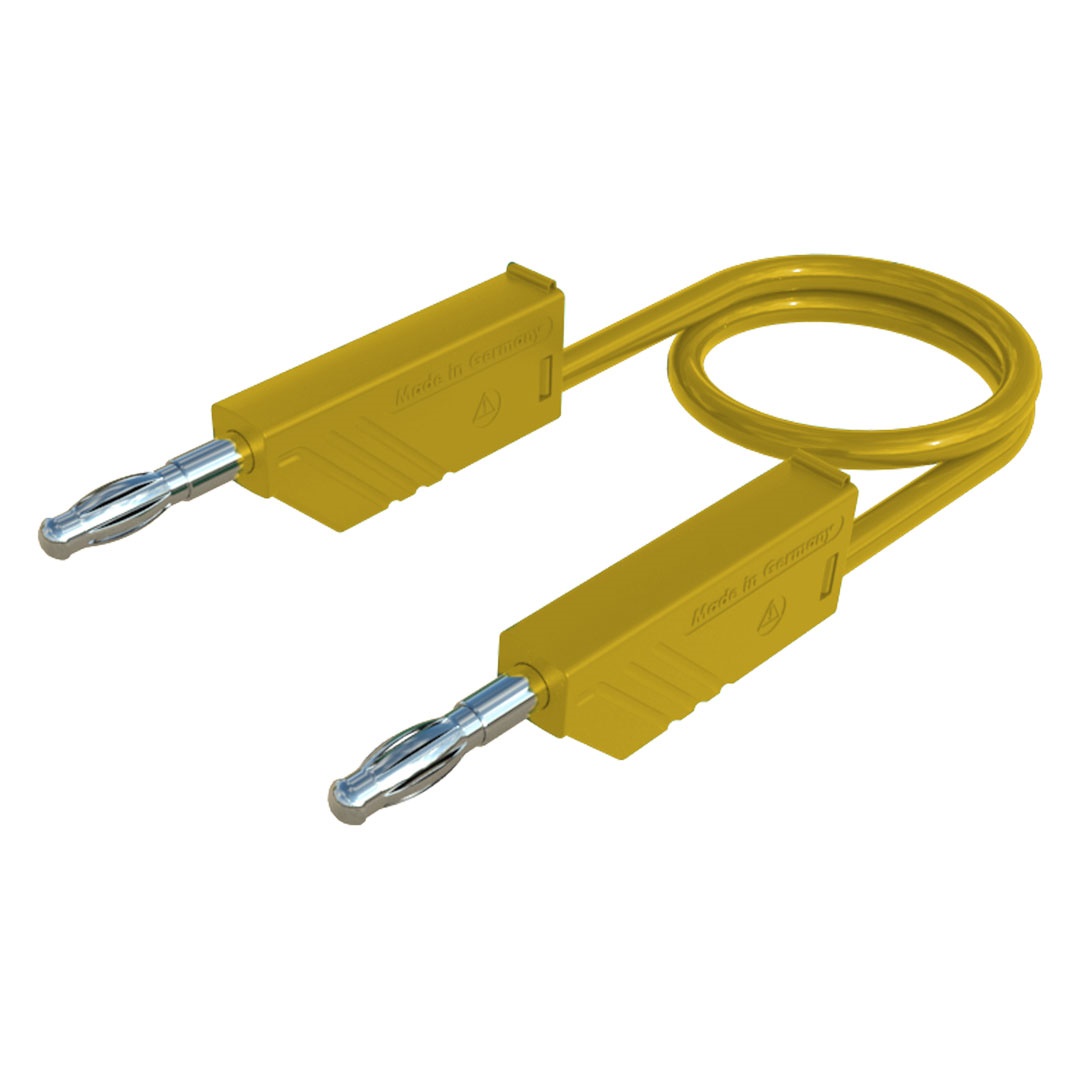 Laborkabel, 50cm, gelb, 2,5mm2, bis 32A