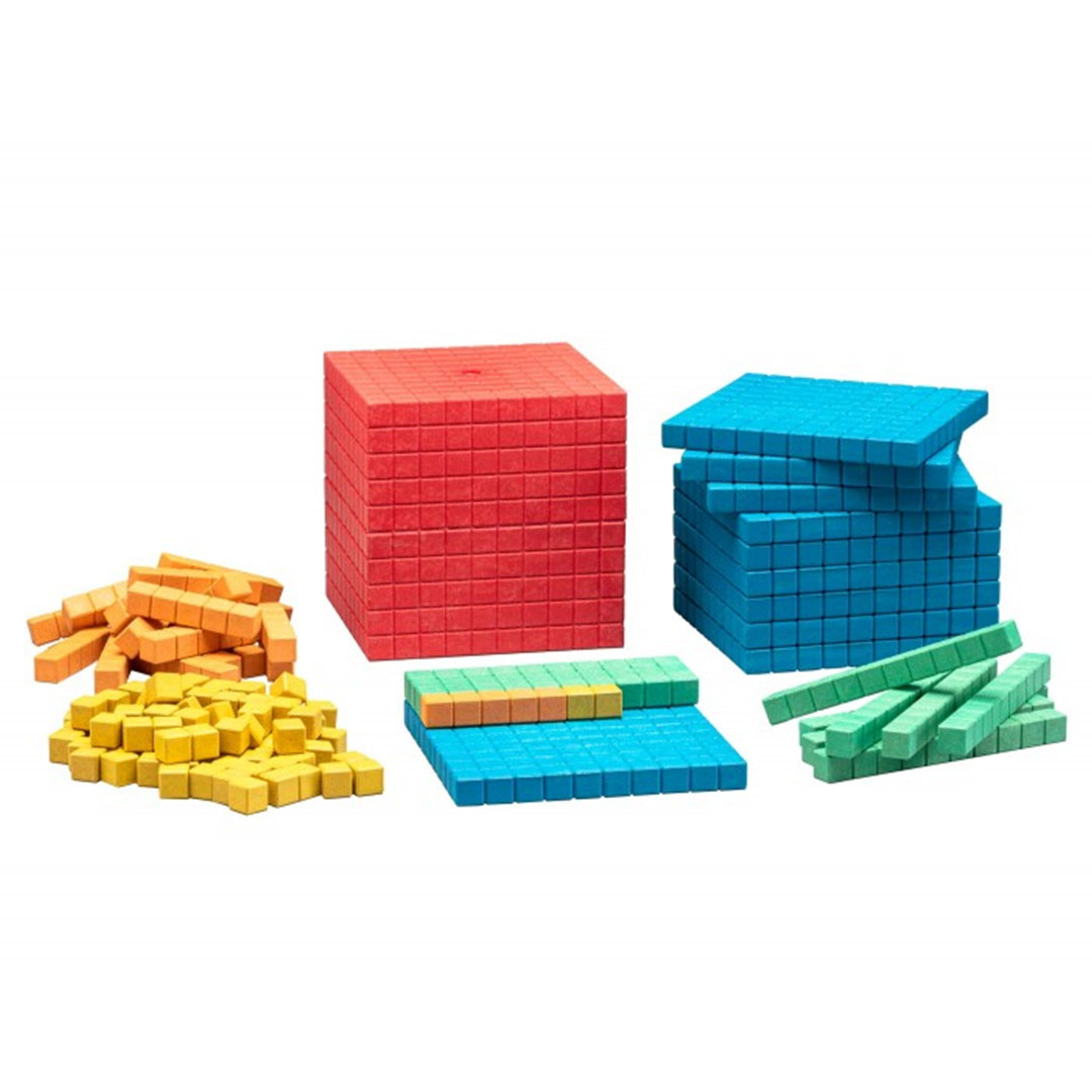 Dezimalrechensatz farbig, Grundsortiment, 141-teilig,  Dienes Würfel Dezimalrechensatz farbig, Grundsortiment, 141-teilig,  Dienes Würfel