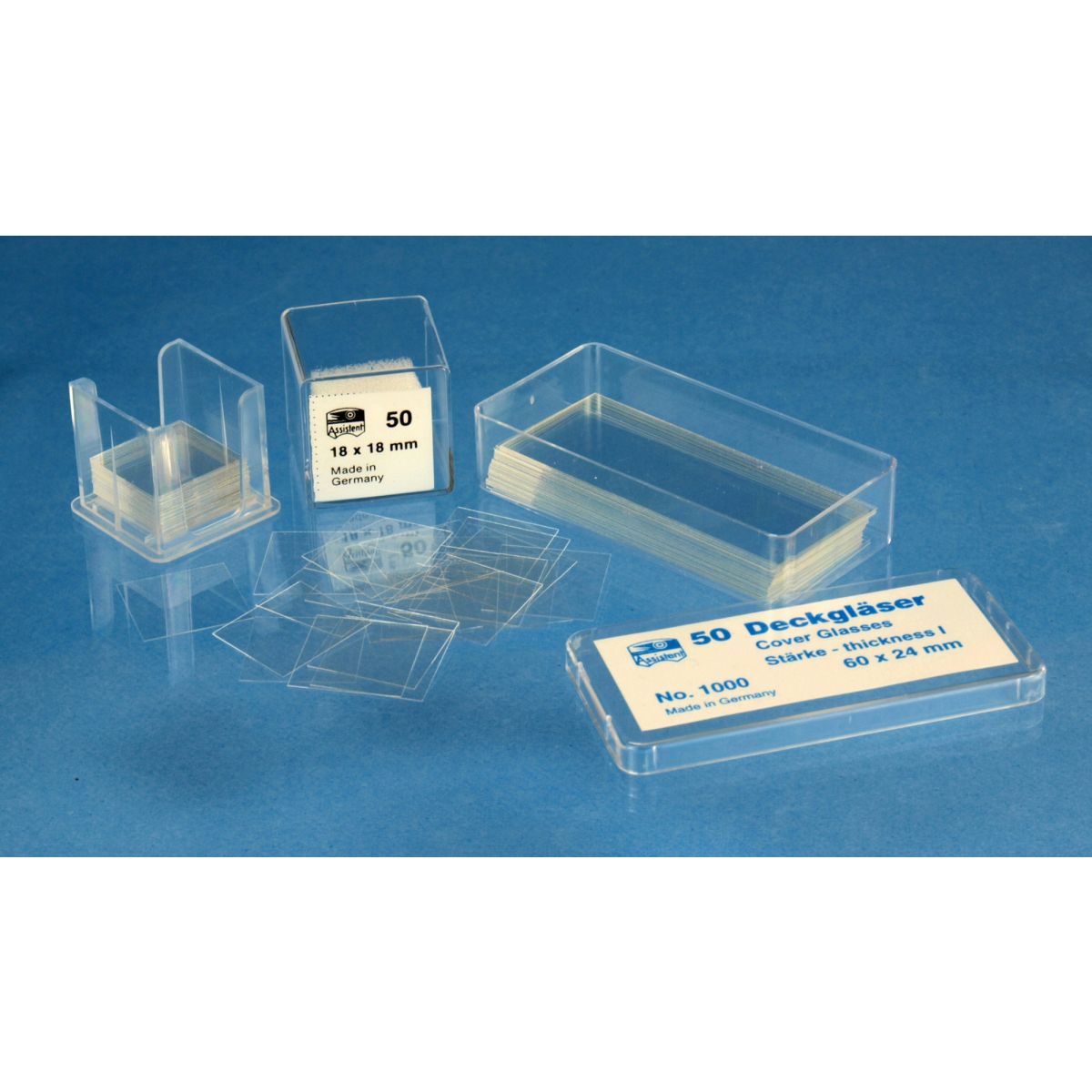 Deckgläser für Mikroskopie 15x15mm, 100Stk.