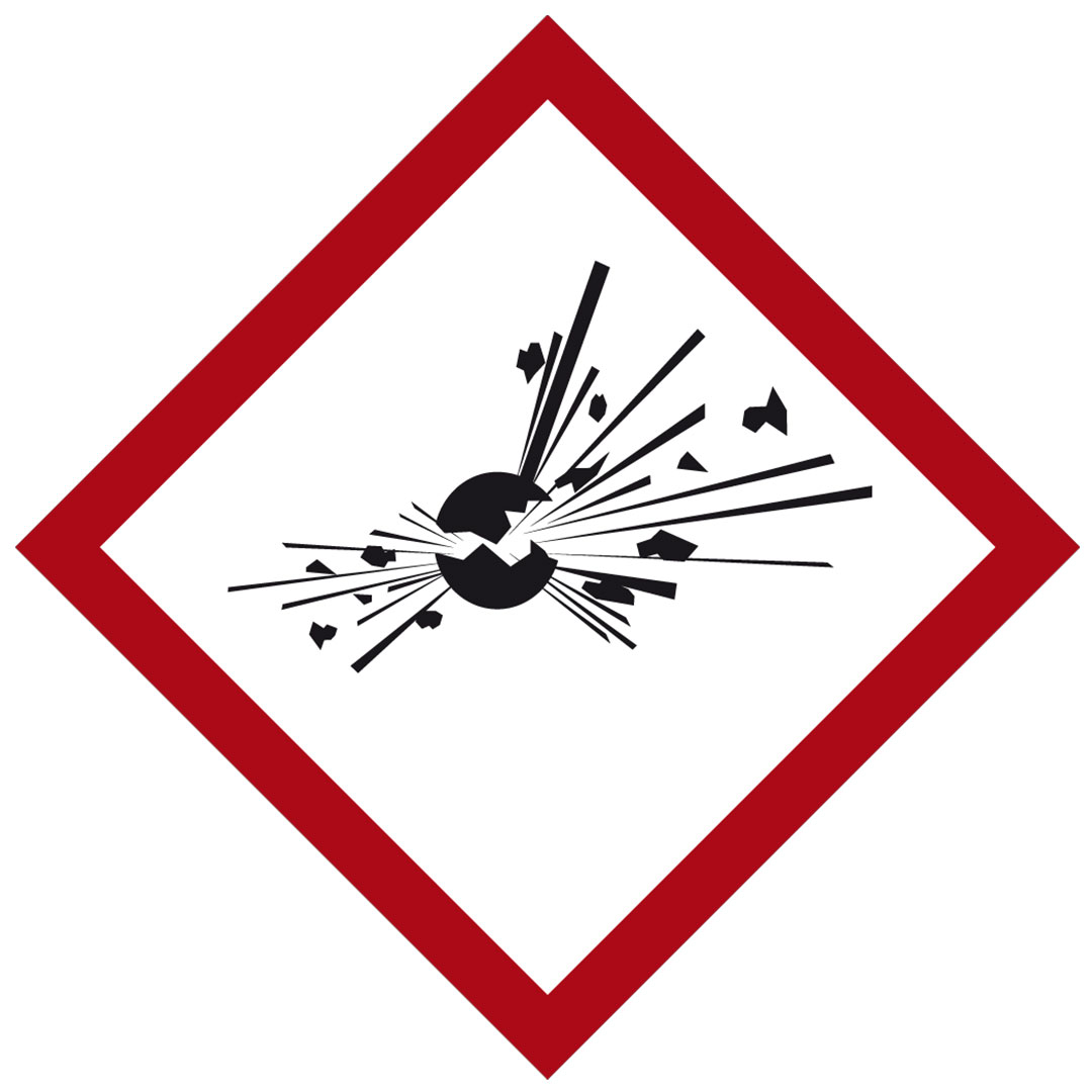 Gefahrensymbol GHS 01 Explodierende Bombe 100x100mm Folie 4 Stk.