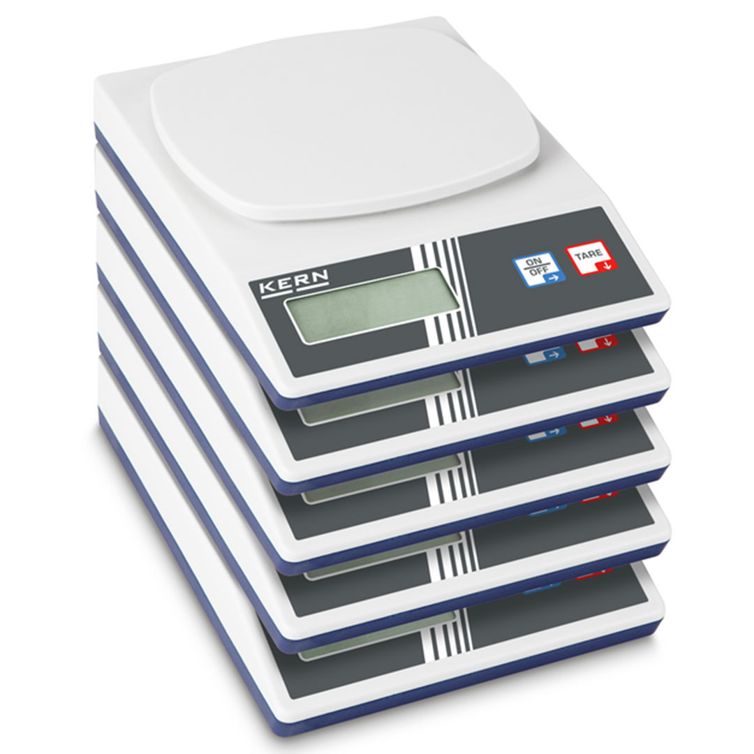KERN Schulwaage Set, 620g, 0,1g, KS-Wägeplatte, 5 Stück