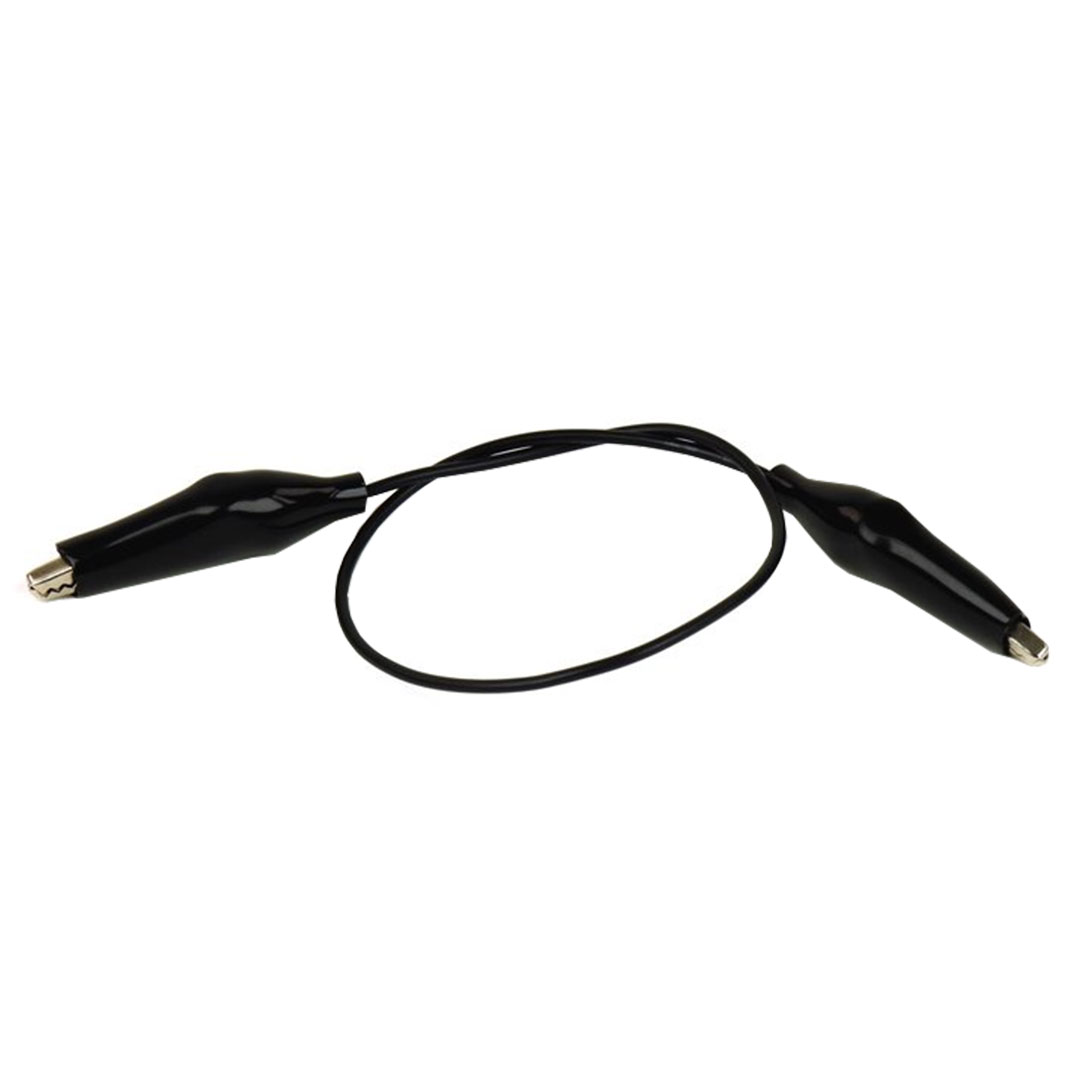 Kabel mit Krokoklemmen schwarz, 22cm