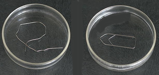 Büroklammer, Gedächtnismetall, D= ca. 0,5mm