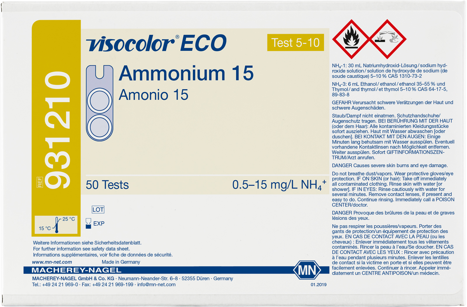 Ammonium 15 0,5-8,0 mg/l, Viscolor, 50B. Nachfüllpackung