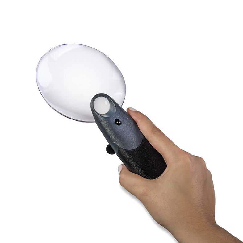 Handlupe mit LED-Beleuchtung und Standfunktion 2,5x / 5x