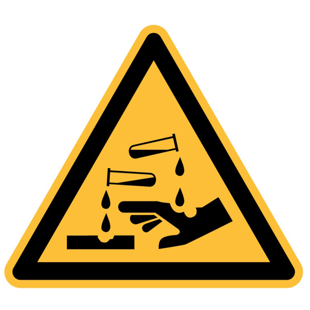 Warnzeichen / ätzende Stoffe