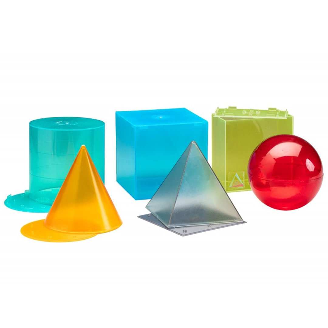 Geometrische Körper Satz zum Füllen, 6-teilig, farbig