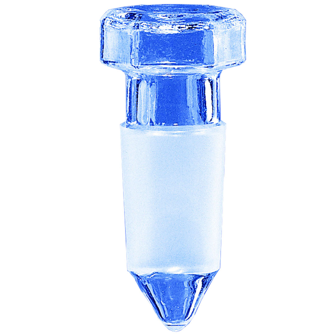 Stopfen Glas, NS14/23,  mit Abtropfspitze