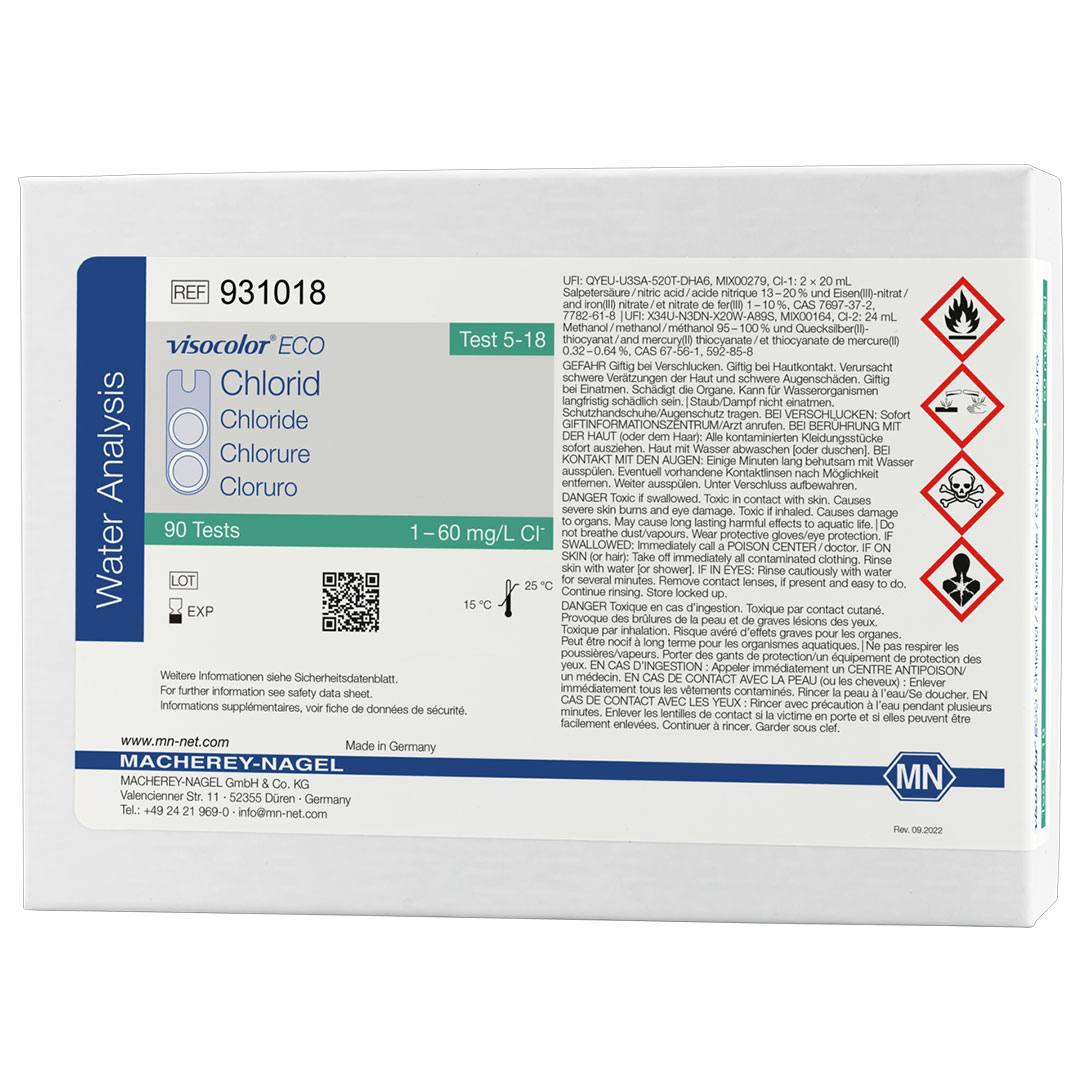 MACHEREY-NAGEL Chlorid 1-60mg/L, Cl-, Visocolor ECO, 90B.
