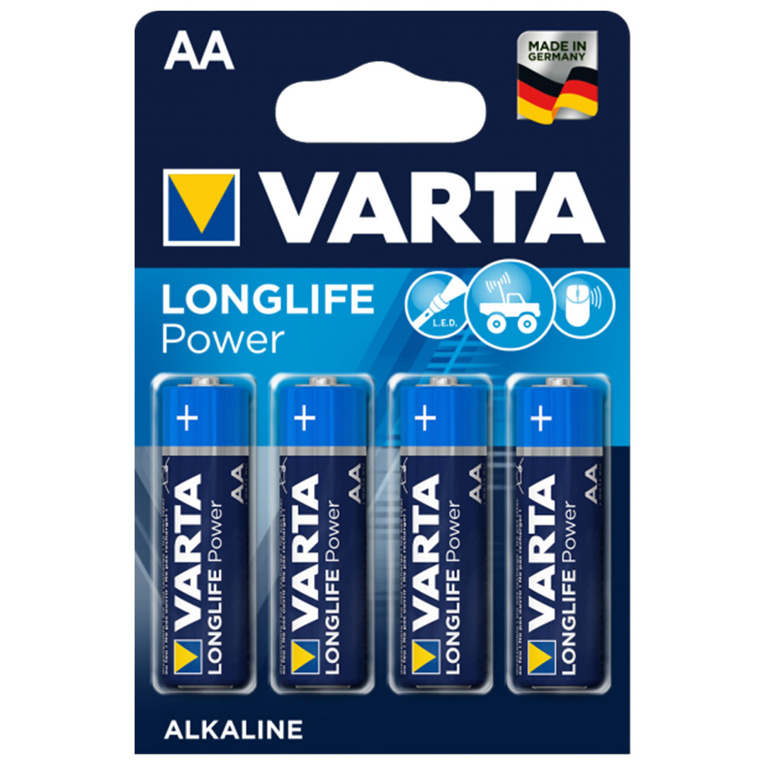 Varta Longlife Power Batterie, AA, LR6, Blister mit 4 Stk.
