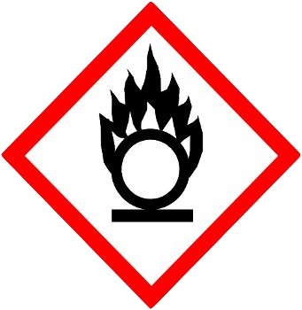GHS- Etikett, Brandfördernd, 100x100mm, 4Stk.