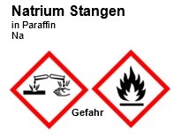 Natrium Stangen in Paraffin, 100g
