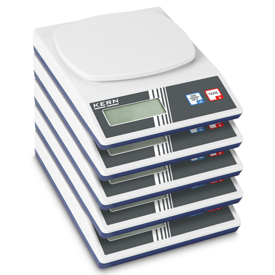 KERN Schulwaage Set, 5200g, 1g, KS-Wägeplatte, 5 Stück